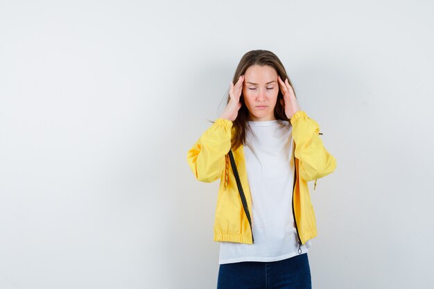 Expressive young woman posing