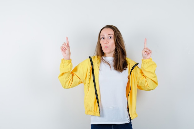 Expressive young woman posing