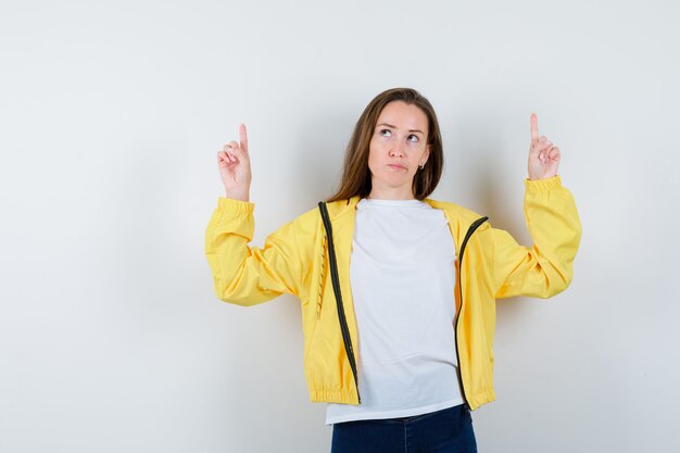 Expressive young woman posing