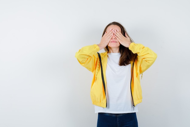 Expressive young woman posing