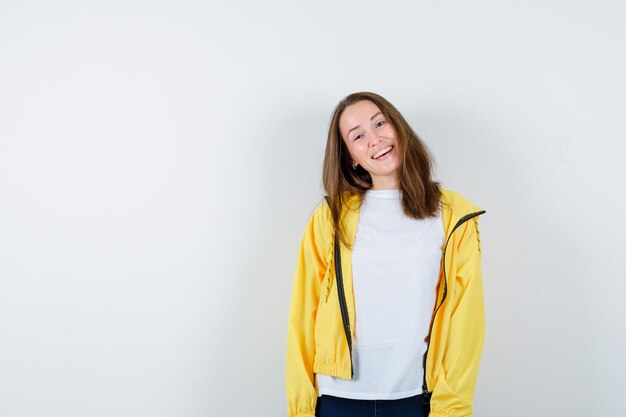 Expressive young woman posing