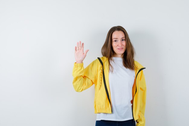 Expressive young woman posing