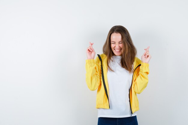 Expressive young woman posing