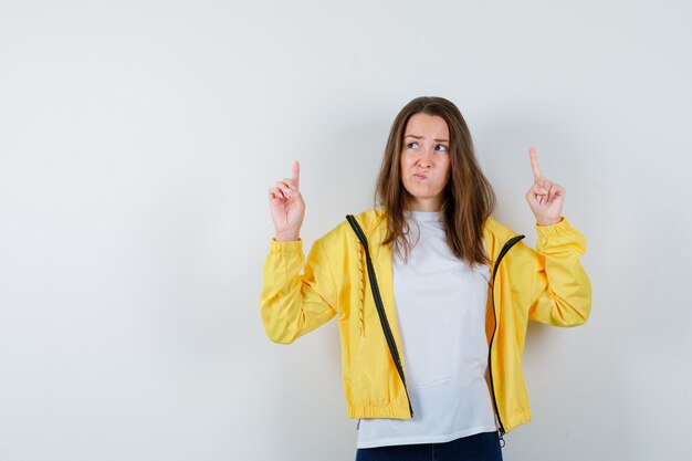 Expressive young woman posing