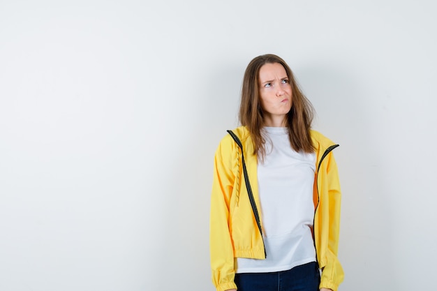 Expressive young woman posing