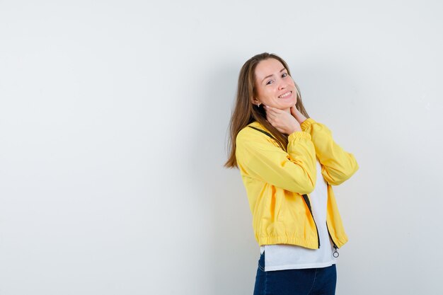 Expressive young woman posing