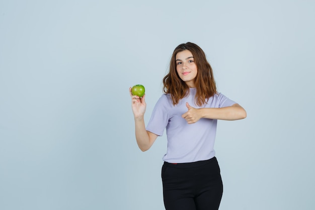 Expressive young woman posing