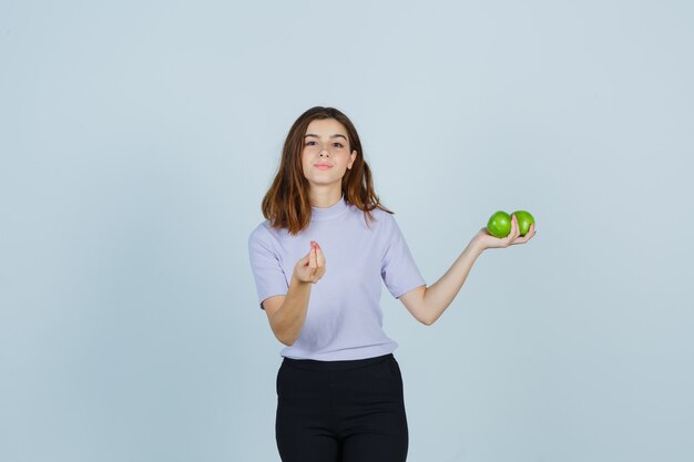 Expressive young woman posing