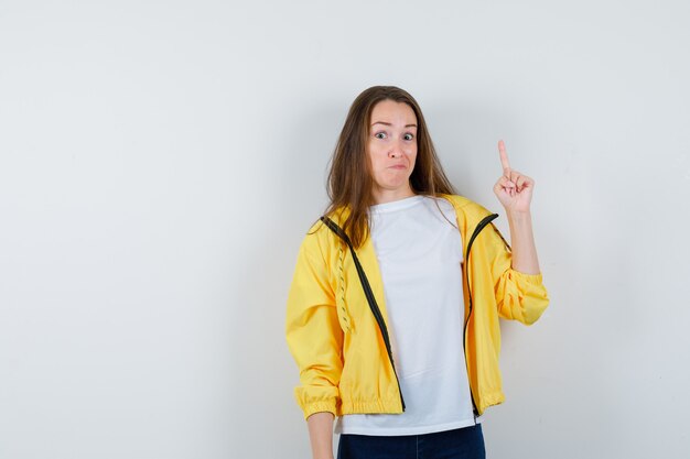 Expressive young woman posing