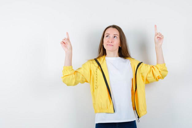 Expressive young woman posing