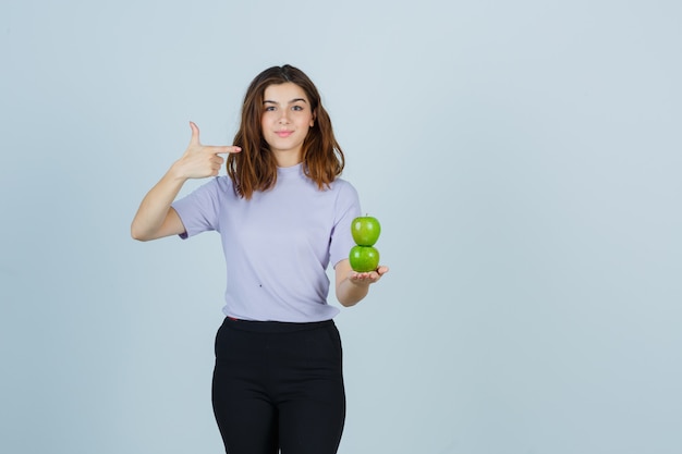 Expressive young woman posing