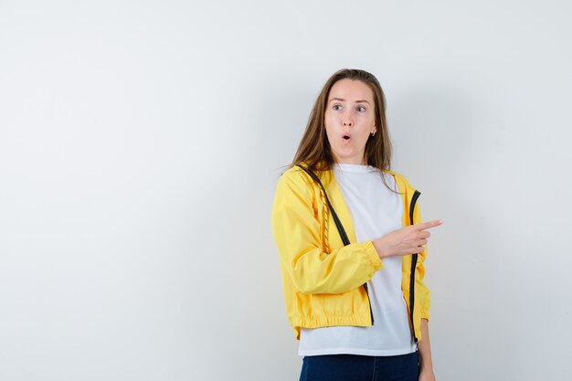 Expressive young woman posing