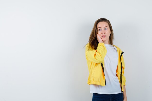 Expressive young woman posing