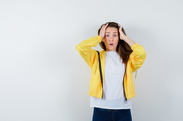 Expressive young woman posing