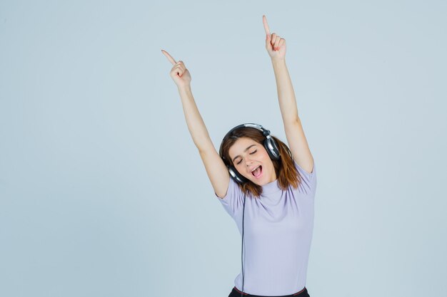 Expressive young woman posing