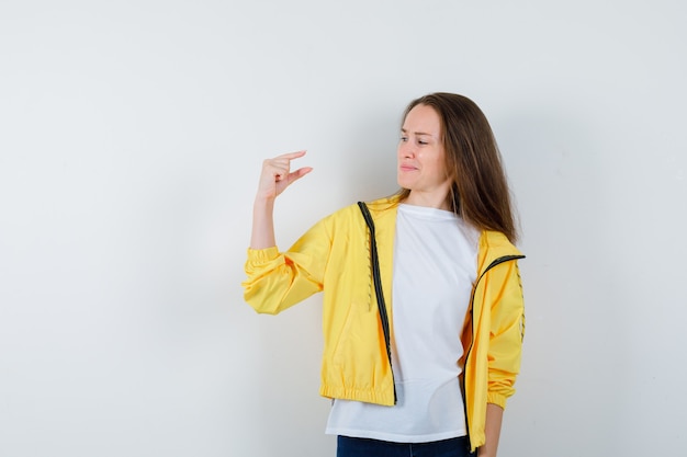 Expressive young woman posing