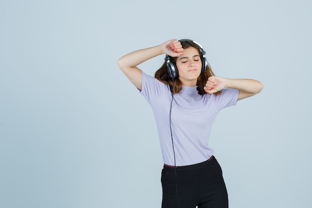 Expressive young woman posing