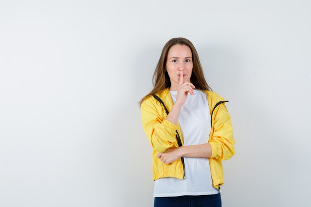 Expressive young woman posing