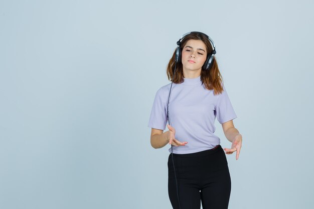 Expressive young woman posing