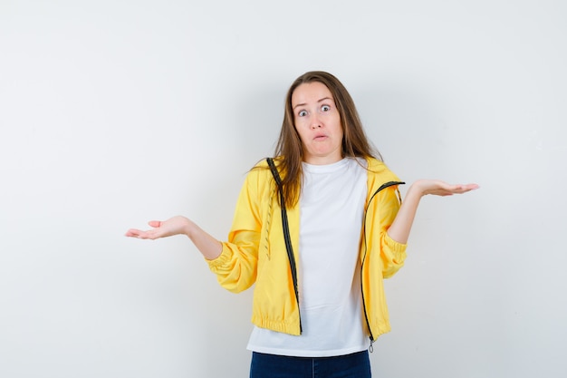 Expressive young woman posing