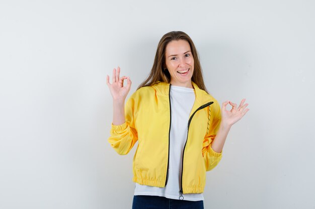 Expressive young woman posing