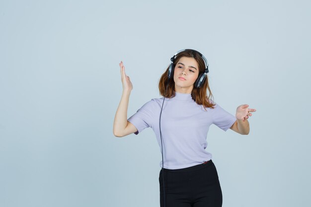 Expressive young woman posing