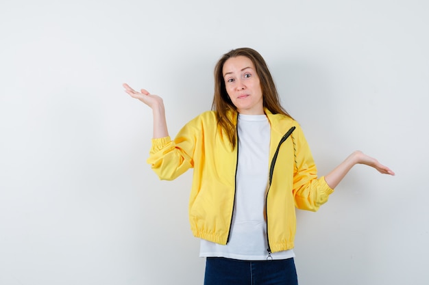 Expressive young woman posing