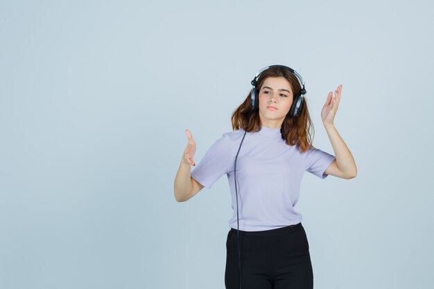 Expressive young woman posing