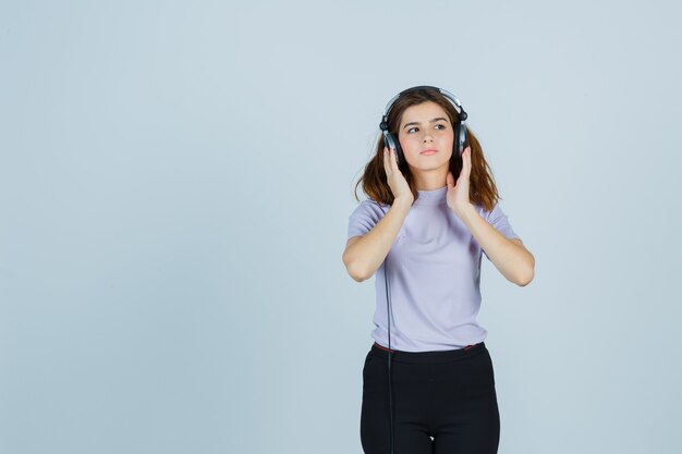 Expressive young woman posing