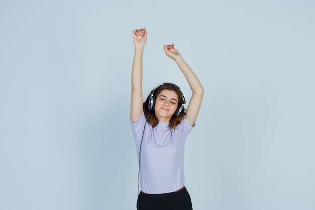 Expressive young woman posing