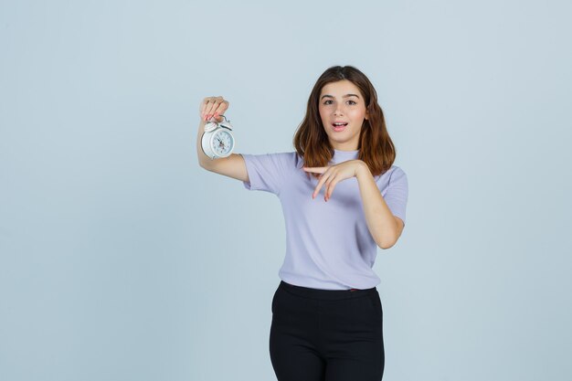 Expressive young woman posing