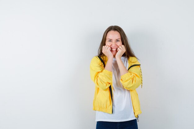 Expressive young woman posing