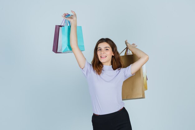 Expressive young woman posing