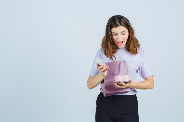 Expressive young woman posing