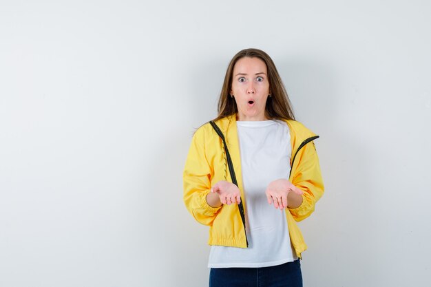 Expressive young woman posing