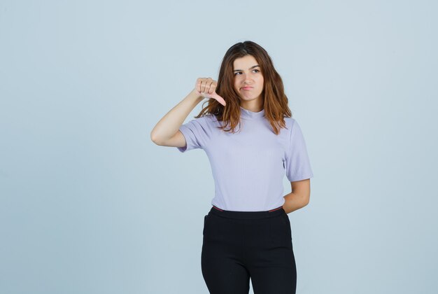 Expressive young woman posing