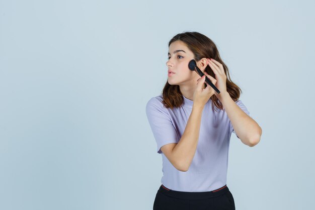 Expressive young woman posing