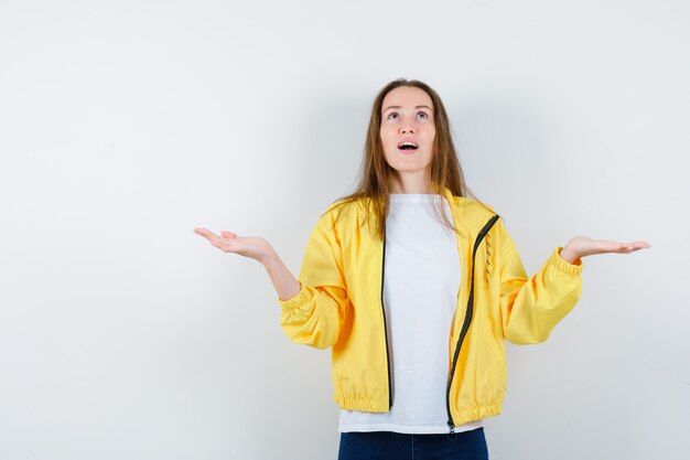 Expressive young woman posing