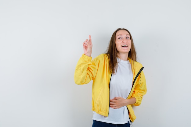 Expressive young woman posing