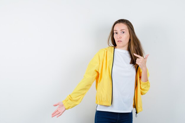 Expressive young woman posing