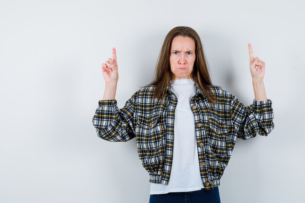 Expressive young woman posing