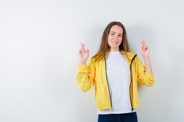 Expressive young woman posing