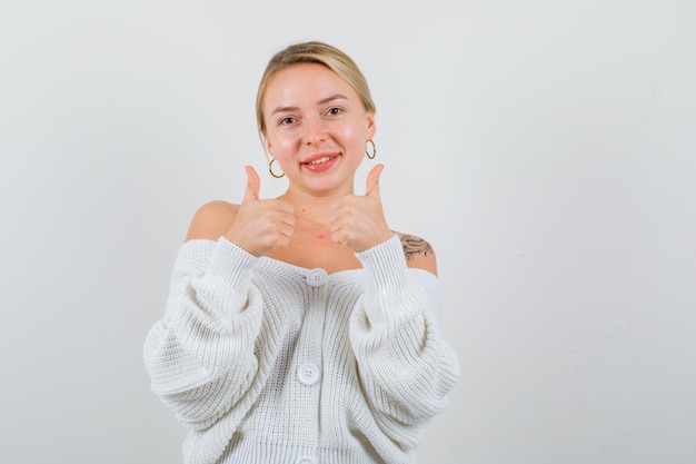 Expressive young woman posing