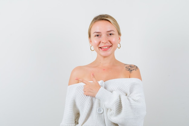 Expressive young woman posing