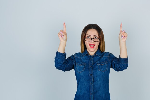 Expressive young woman posing