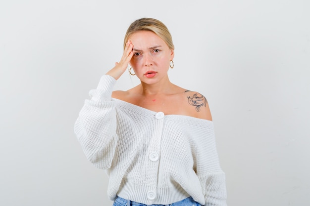 Expressive young woman posing