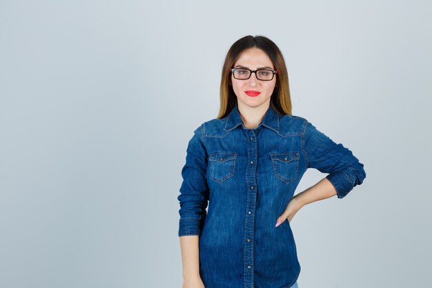 Expressive young woman posing