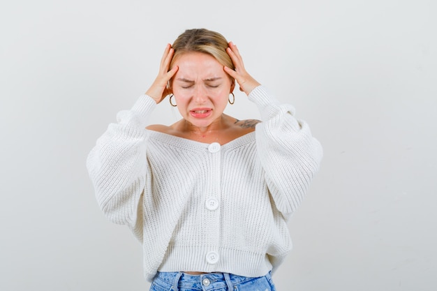 Expressive young woman posing