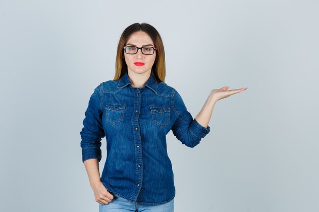 Expressive young woman posing