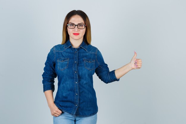 Expressive young woman posing